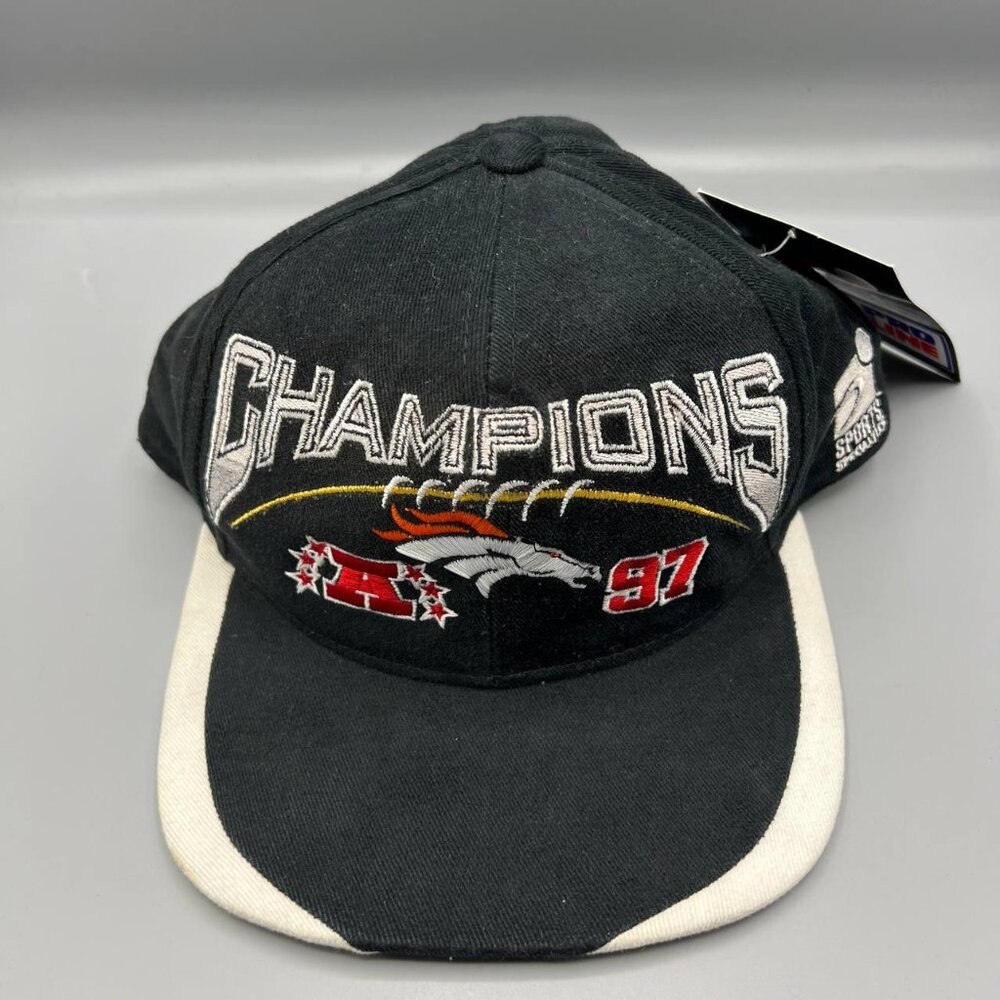 Vintage Denver Broncos Hat‎ Men Black Champions Sports Specialties Snap Back Cap